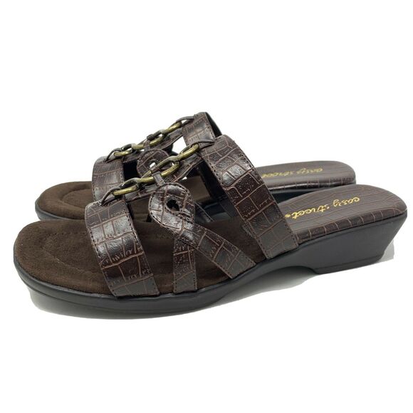 Easy Street Torrid Sandals Brown Faux Leather Size 9M - Picture 1 of 11